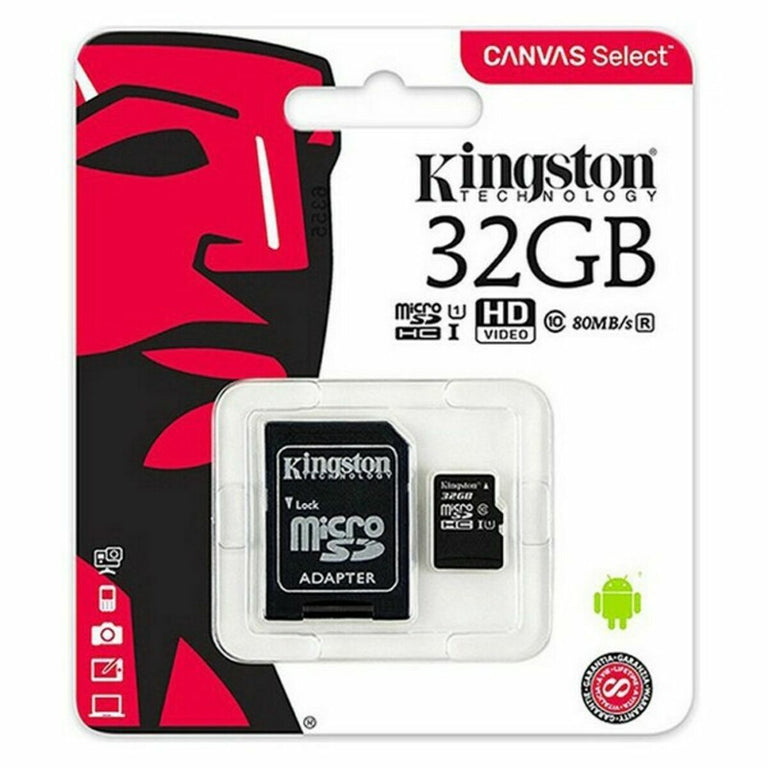 Carte Mémoire Micro SD avec Adaptateur Kingston SDCS2/128GB Noir 128 GB