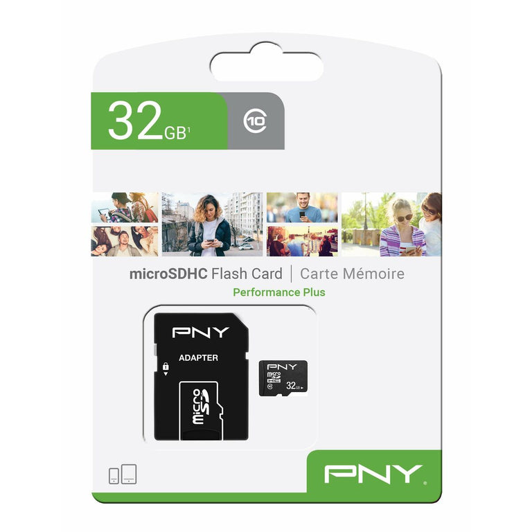 Carte Mémoire Micro SD avec Adaptateur PNY Performance Plus 32 GB