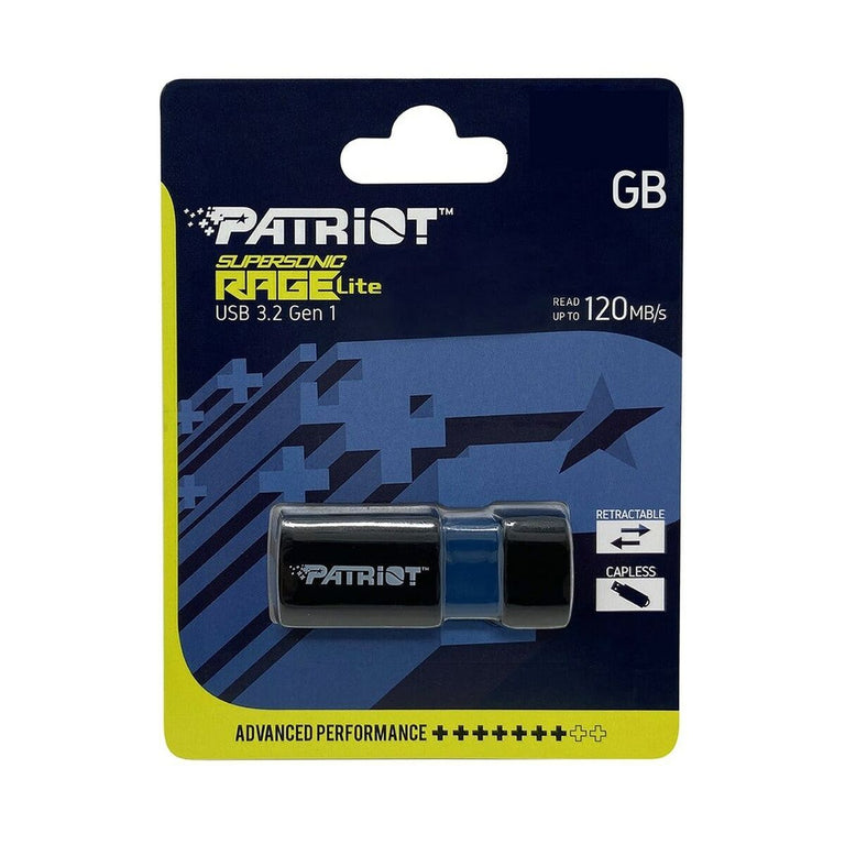 Clé USB Patriot Memory Supersonic Rage Lite Noir Noir/Bleu 64 GB