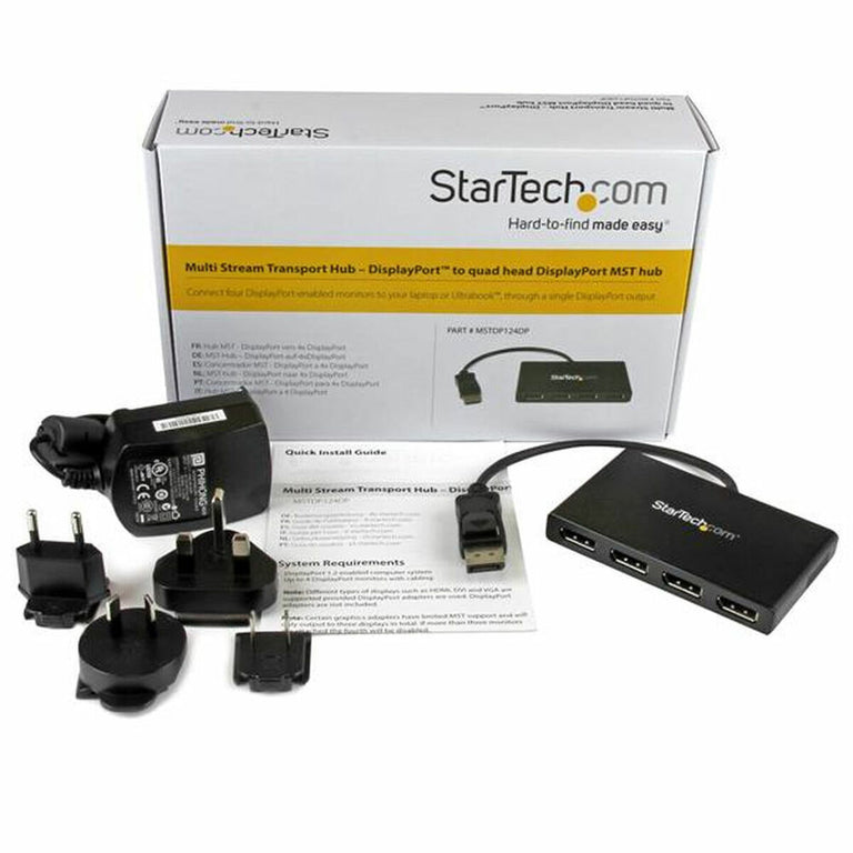 USB Hub Startech MSTDP124DP Black