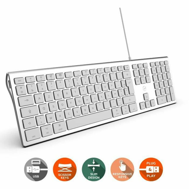 Clavier Mobility Lab Blanc Argenté Mac OS AZERTY