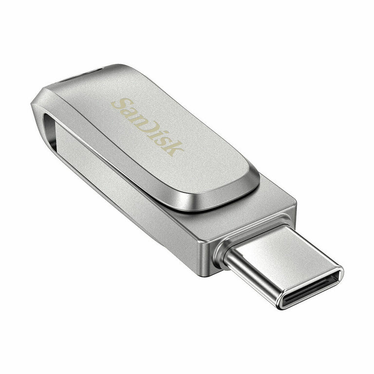 Carte Mémoire Micro SD avec Adaptateur SanDisk Ultra Dual Drive Luxe Argenté Acier 64 GB