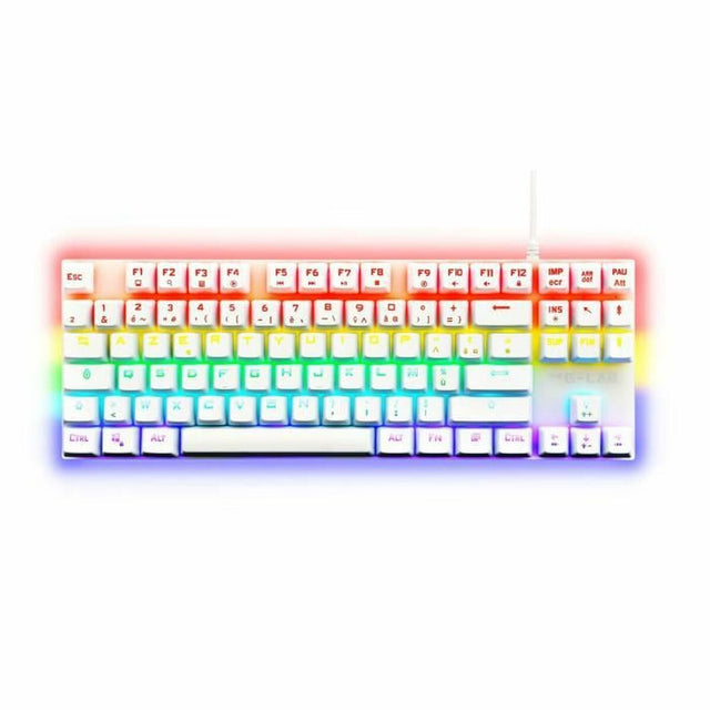 Clavier pour jeu The G-Lab Mercury AZERTY Blanc