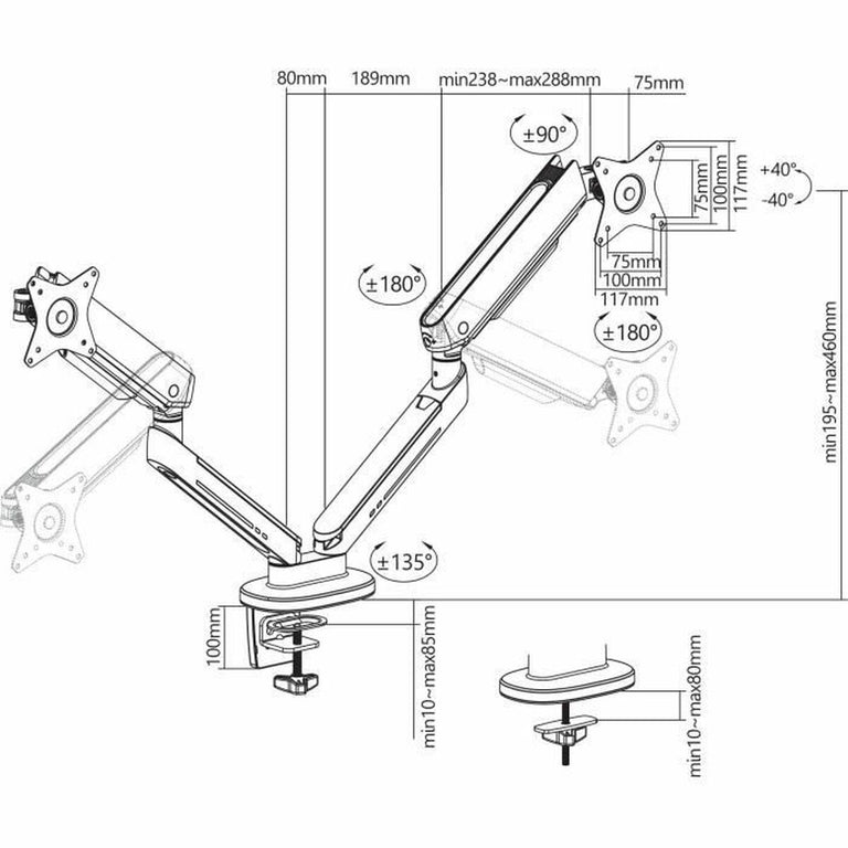 Support de table d'écran Oplite MT10