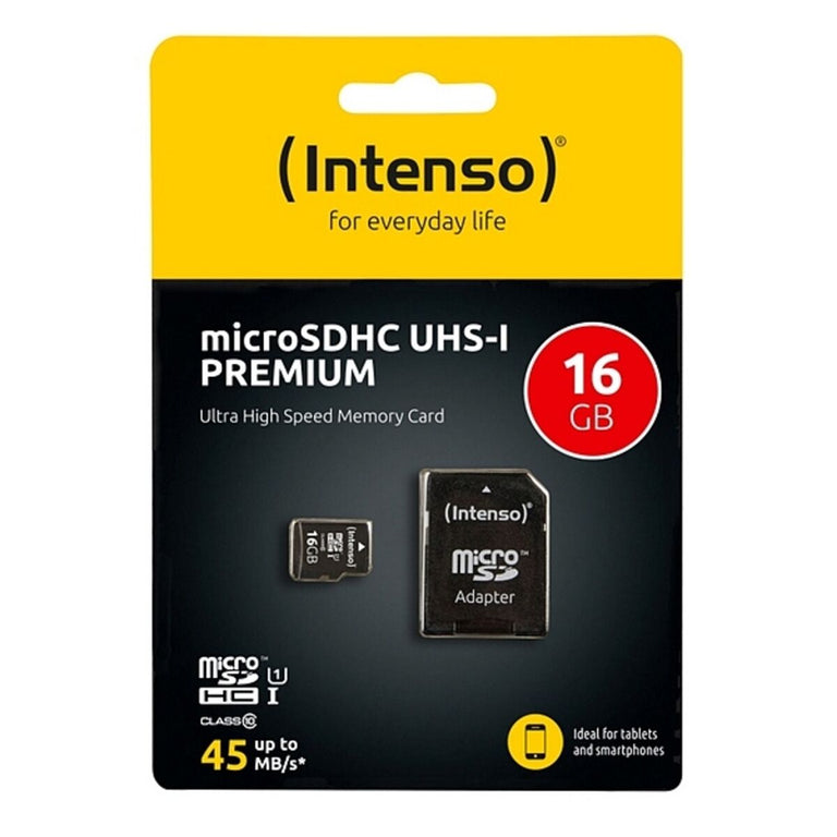 Micro SD Memory Card with Adaptor INTENSO 34234 UHS-I Premium Black