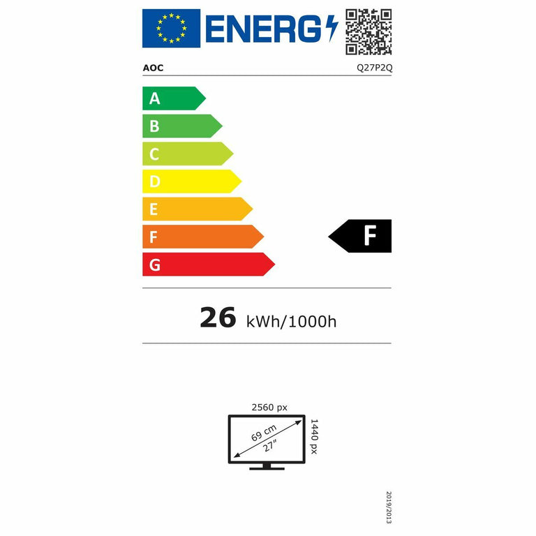 Écran AOC Q27P2Q 27" LED IPS Flicker free 75 Hz 50-60 Hz