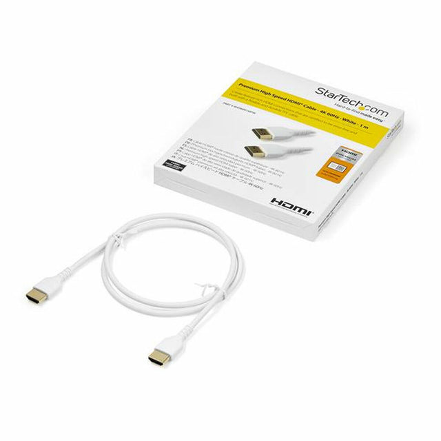 Câble HDMI Startech RHDMM1MPW            4K Ultra HD 1 m Blanc