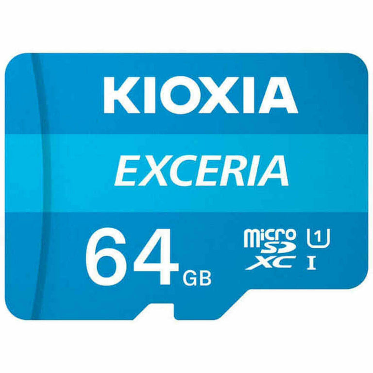 Carte Mémoire Micro SD avec Adaptateur Kioxia Exceria UHS-I Cours 10 Bleu 64 GB