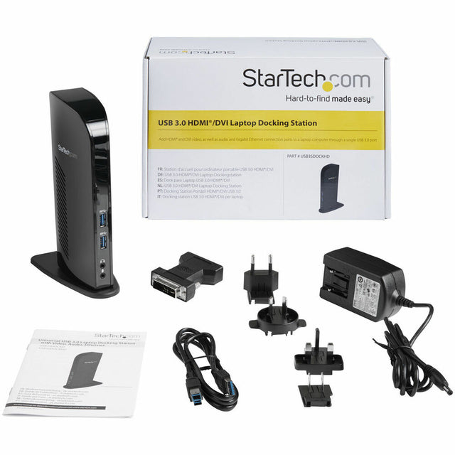 USB Hub Startech USB3SDOCKHD Black 20 W