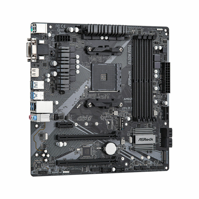 Motherboard ASRock B450M Pro4 R2.0 AMD B450 Socket AM4 LGA 1151 AMD AM4 AMD