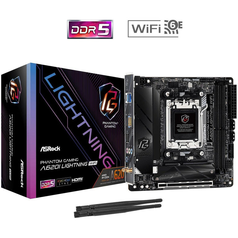 Motherboard ASRock A620I LIGHTNING WIFI Intel Wi-Fi 6 AMD AM5 AMD A620