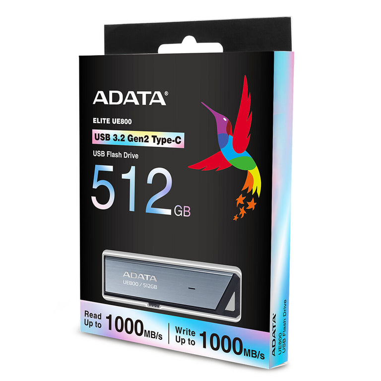 Clé USB Adata AELI-UE800-512G-CSG 512 GB Noir Acier