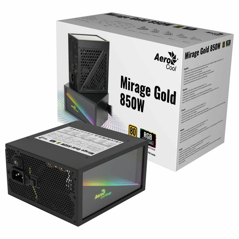 Bloc d’Alimentation Aerocool MIRAGEGOLD850 850 W 80 Plus Gold RoHS