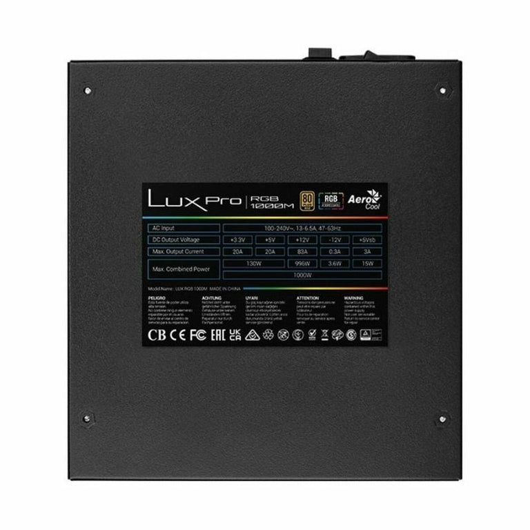 Bloc d’Alimentation Aerocool LUXPRORGB1000M ATX 1000 W 80 Plus Gold