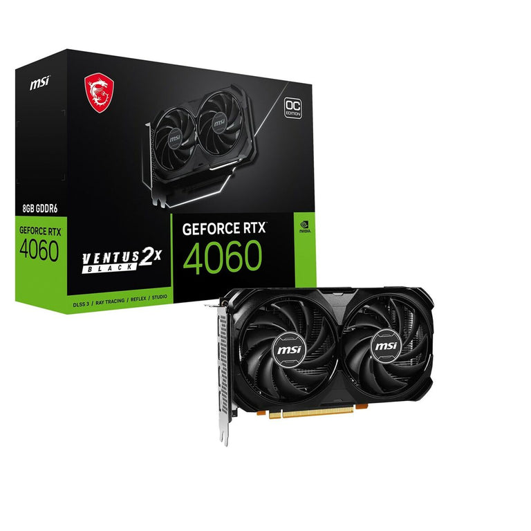 Carte Graphique MSI RTX 4060 VENTUS 2X BLAC Geforce RTX 4060 GDDR6 8 GB