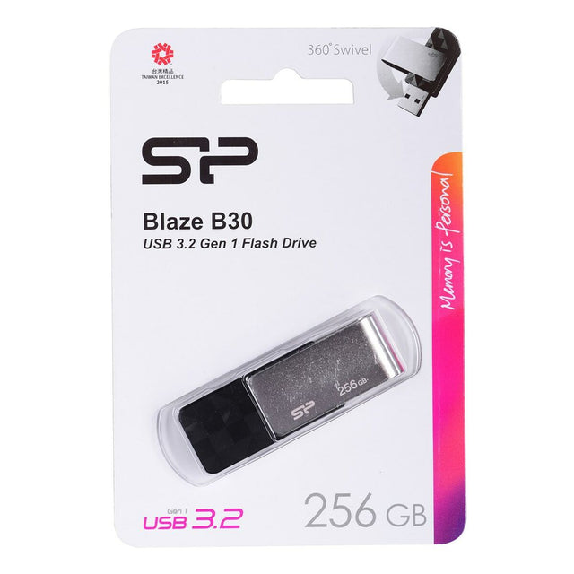 Clé USB Silicon Power Blaze B30 Noir Noir/Argenté 256 GB