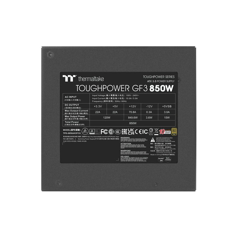 Bloc d’Alimentation THERMALTAKE Toughpower GF3 850 W 80 Plus Gold