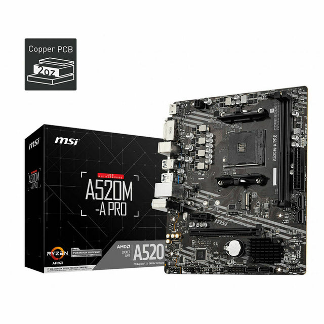 Carte Mère MSI 7C96-001R mATX AM4     AMD® A520 AMD AMD AM4