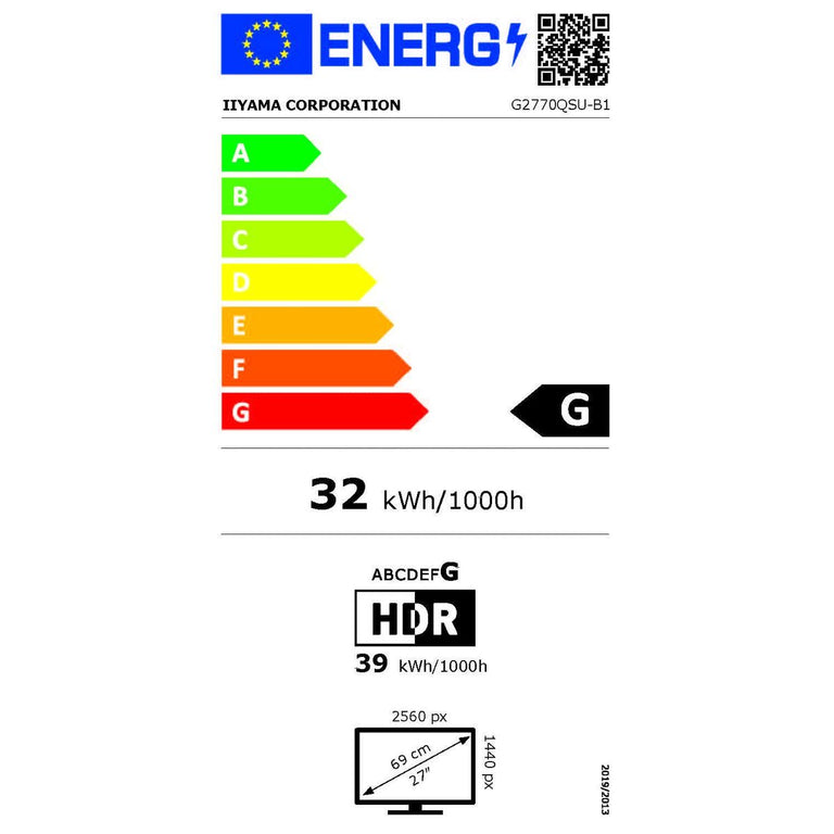 Écran Iiyama G2770QSU-B1 27" 165 Hz IPS LED LED IPS LCD Flicker free