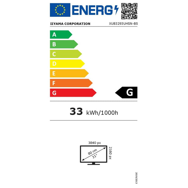 Écran Iiyama XUB3293UHSN-B5 32" IPS LCD Flicker free 60 Hz