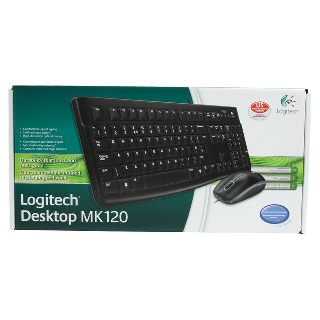 Clavier Logitech LGT-MK120-US Noir Hollandais QWERTY