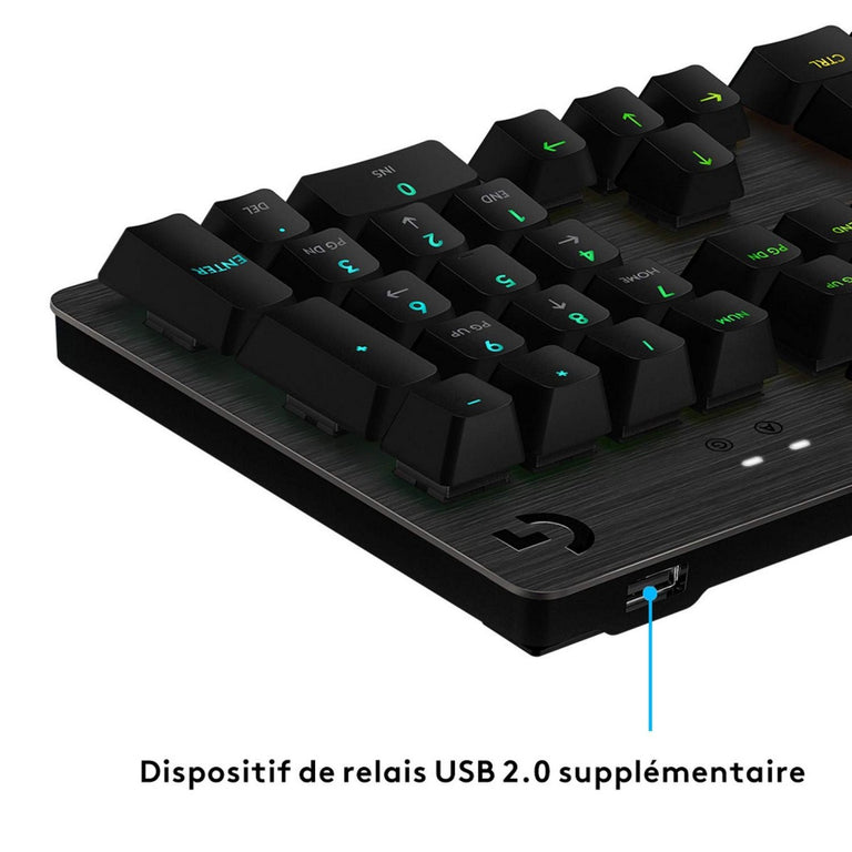 Clavier Bluetooth avec Support pour Tablette Logitech G513 CARBON LIGHTSYNC RGB Mechanical Gaming Keyboard, GX Brown Français AZ