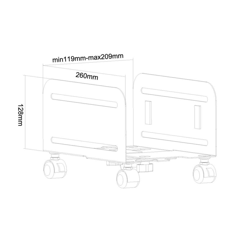 CPU Support with Wheels Neomounts CPU-M100BLACK