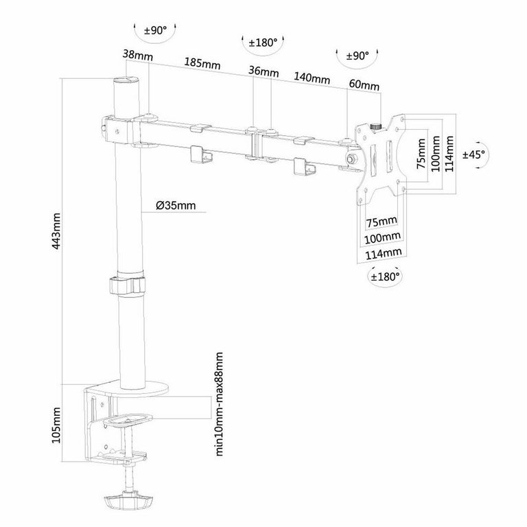 Screen Table Support Neomounts FPMA-D550BLACK 8 kg