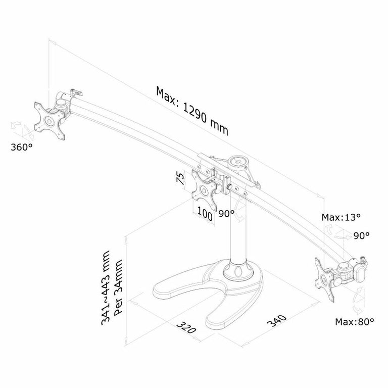 Support de table d'écran Neomounts FPMA-D700DD3