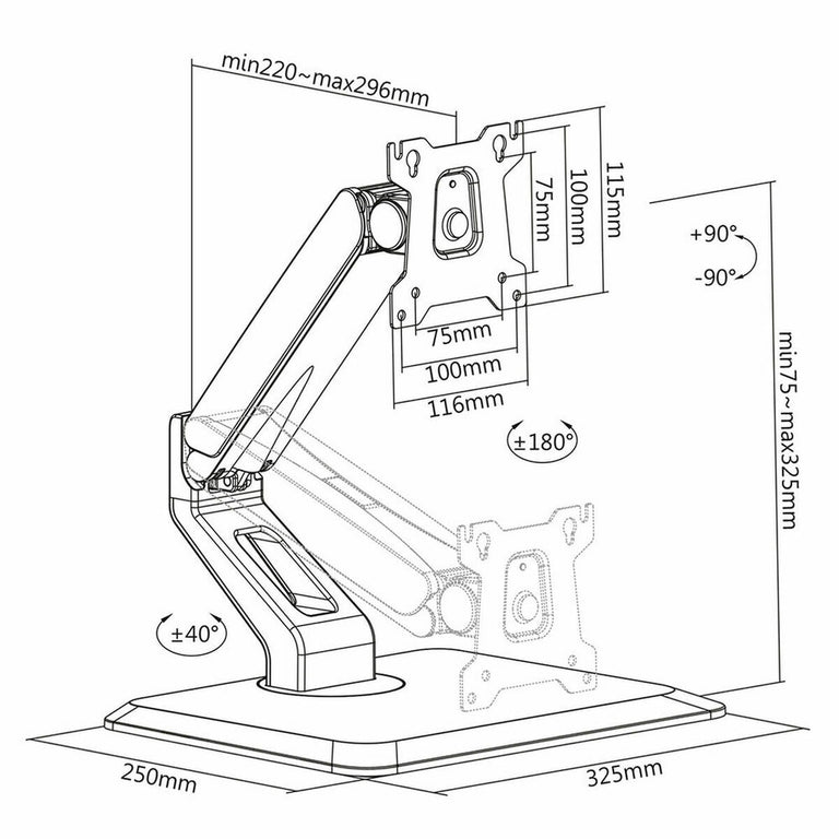 Screen Table Support Neomounts FPMA-D885BLACK 32"