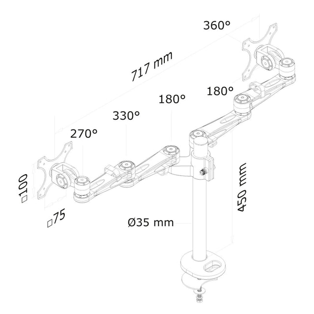 Support de table d'écran Neomounts FPMA-D935DG 10" 27"