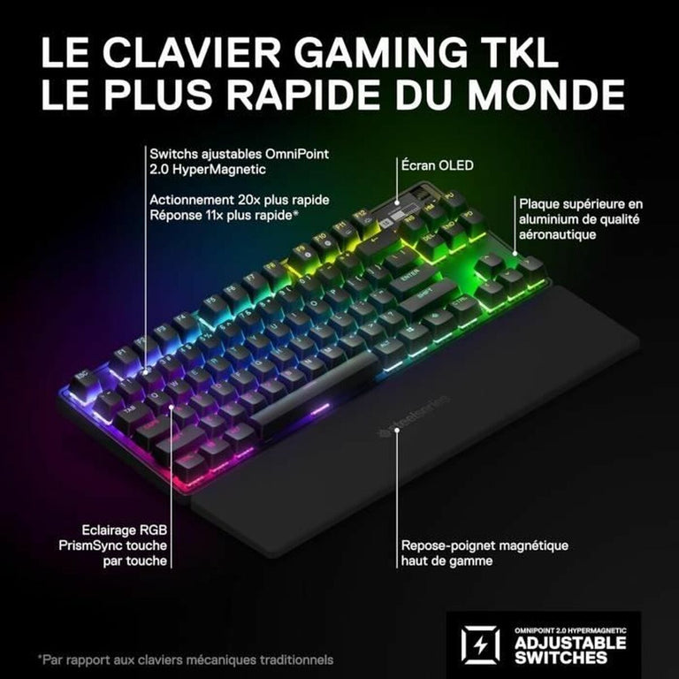 Clavier Bluetooth SteelSeries 64869 Noir Français AZERTY