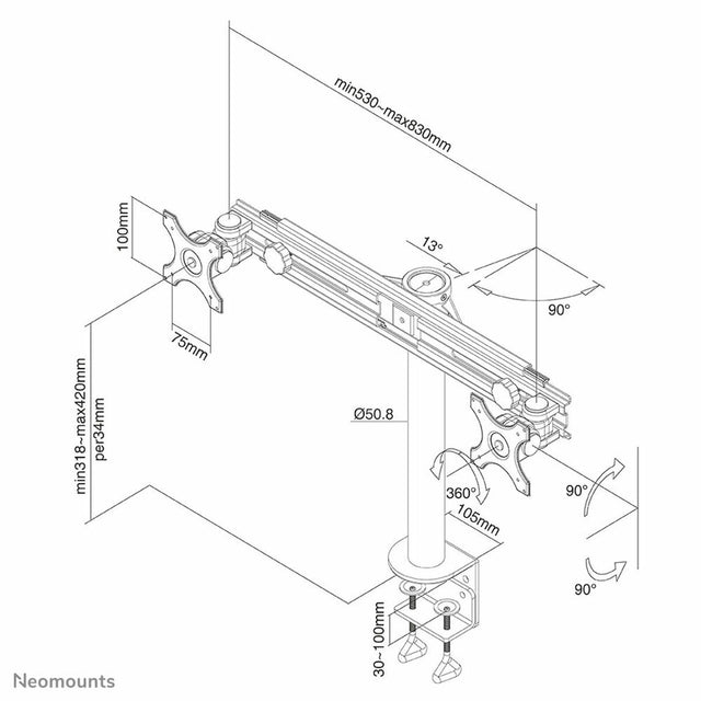 Support de TV Neomounts FPMA-D700D           10-30" 8 kg