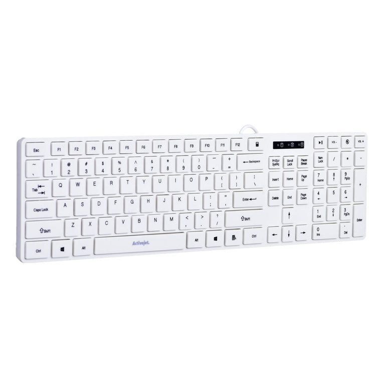 Clavier Activejet Klawiatura USB K-3066SW Blanc QWERTY