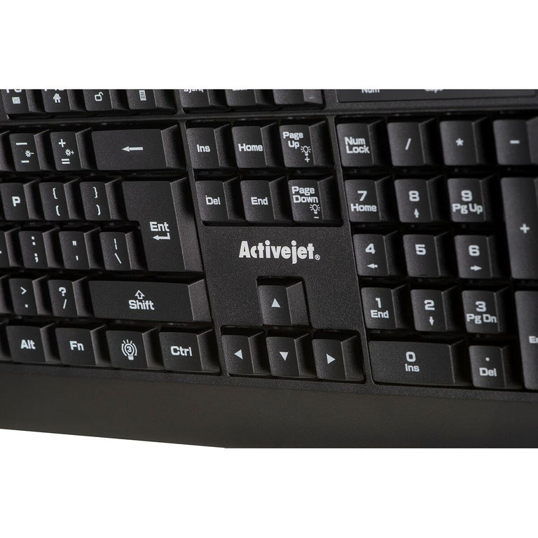 Keyboard Activejet K-3255 Black Monochrome QWERTY