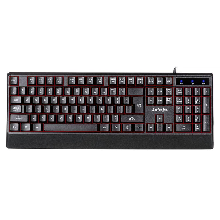 Keyboard Activejet K-3255 Black Monochrome QWERTY