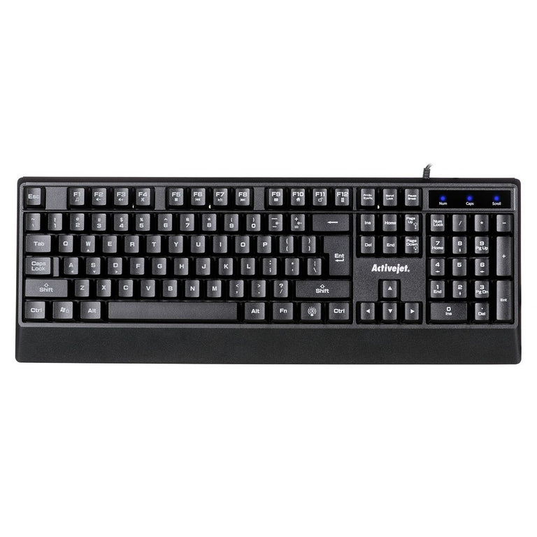 Keyboard Activejet K-3255 Black Monochrome QWERTY