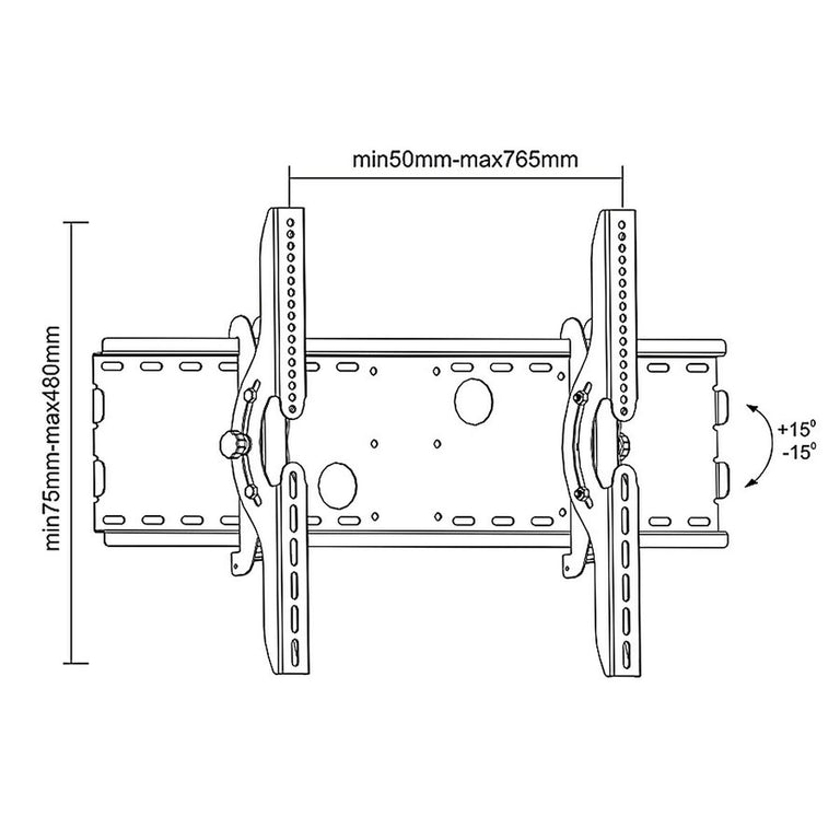 Support de TV MacLean MC-521 B 70" 37" 75 Kg