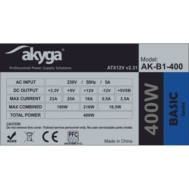 Bloc d’Alimentation Akyga AK-B1-400 400 W ATX RoHS