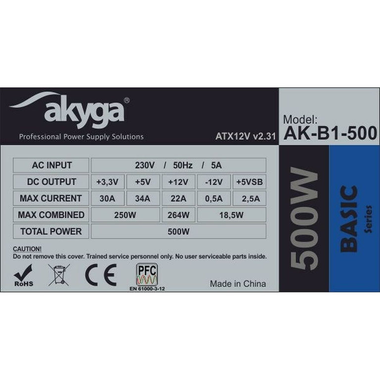 Bloc d’Alimentation Akyga AK-B1-500 500 W RoHS CE Câblée ATX