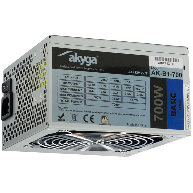 Bloc d’Alimentation Akyga AK-B1-700 700 W Câblée Ventilation latérale ATX