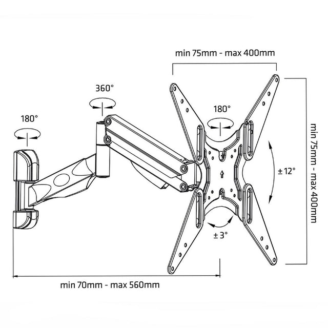 Support de TV MacLean MC-784 55" 23" 21 kg