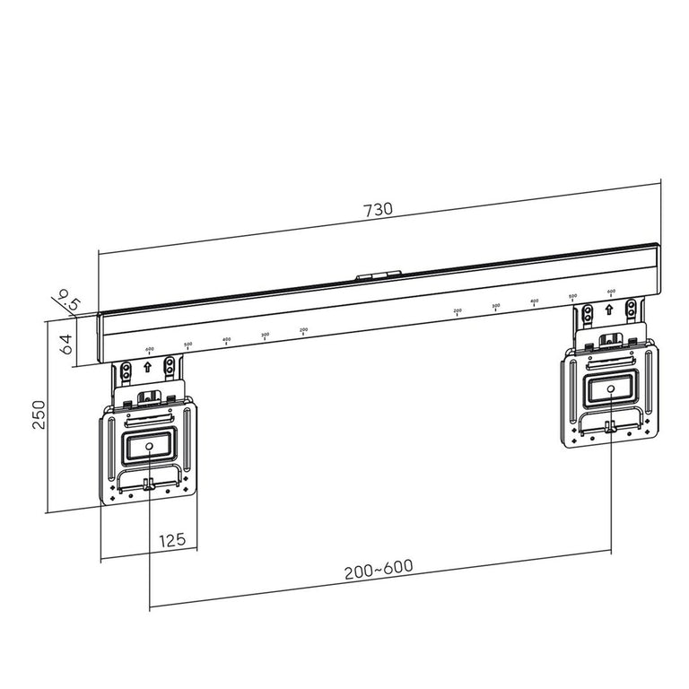 Support mural MacLean MC-481 37" 80" 75 Kg