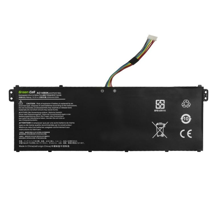 Batterie pour Ordinateur Portable Green Cell AC72 Noir 2100 mAh