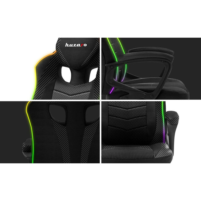 Chaise de jeu Huzaro HZ-Force 2.5 RGB Mesh Noir Gris