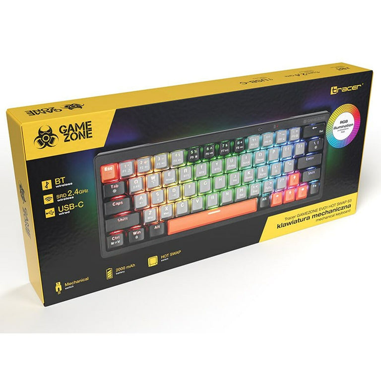 Mechanical keyboard Tracer TRAKLA47297 White Multicolour QWERTY