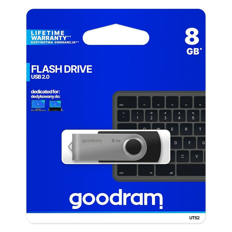 Clé USB GoodRam UTS2 USB 2.0 Noir Noir/Argenté Argenté 8 GB