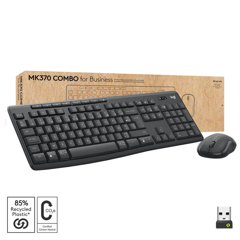 Clavier et souris sans fil Logitech MK370 Azerty Français Gris Graphite