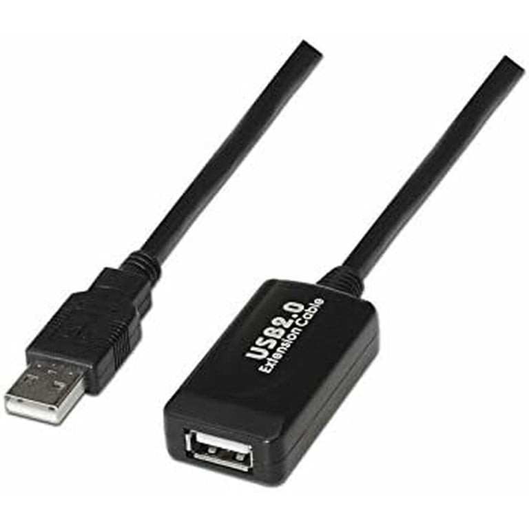 USB Extension Cable NANOCABLE 10.01.0213 Black 15 m