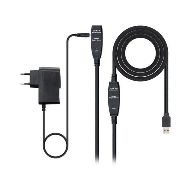 USB Extension Cable NANOCABLE 10.01.031 Black